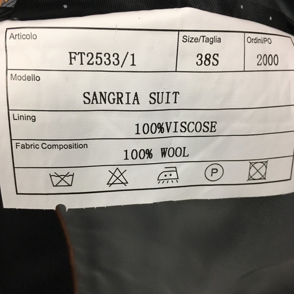 Tiglio mens suit 38s gray blue checks wool 2 piece nwt 2 button italy NWT ea0129 - Picture 6 of 8